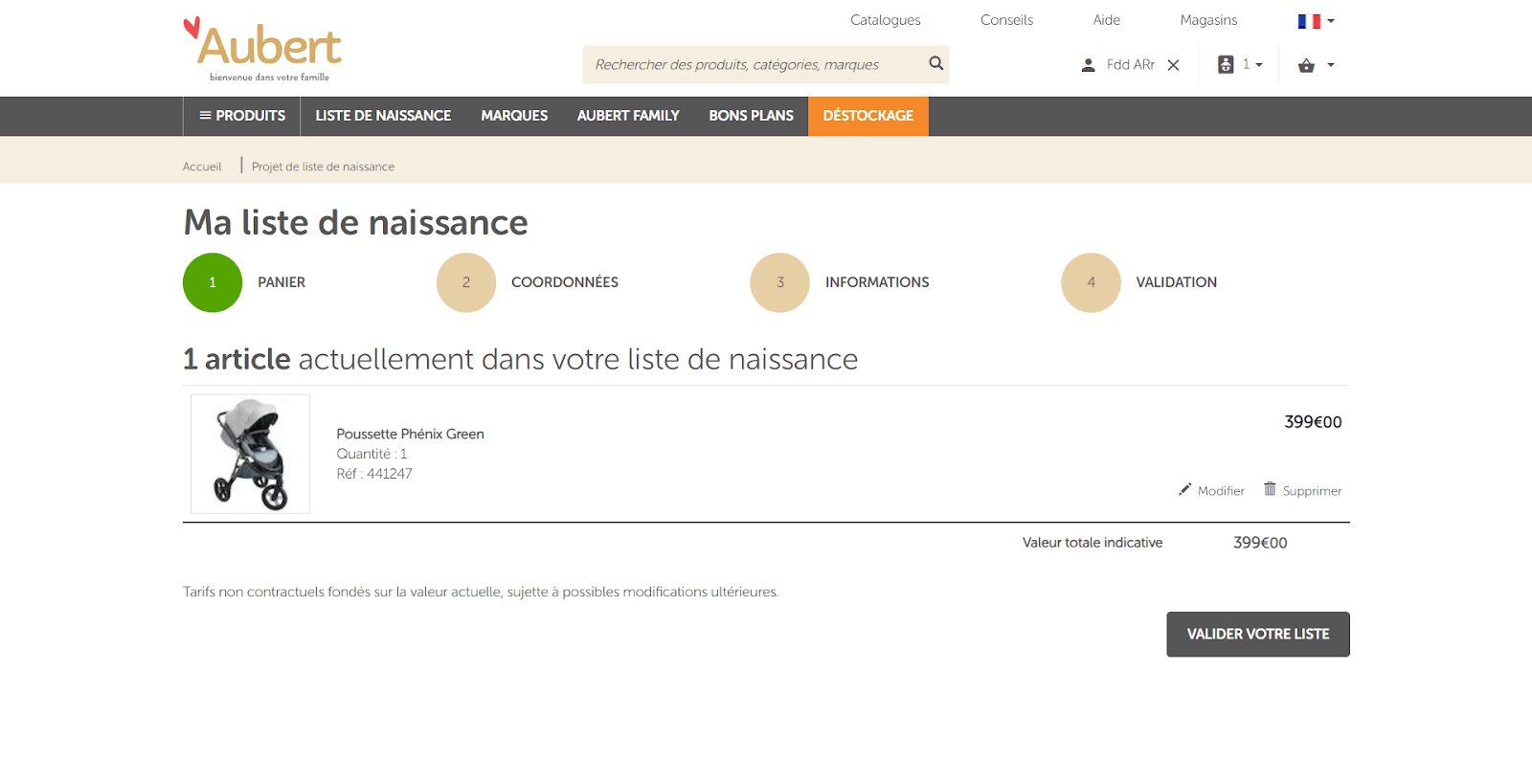 Liste de naissance Aubert Avis 2024